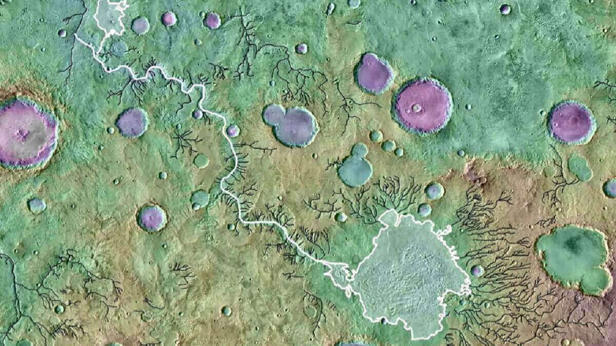 快速而激烈的洪水形状的火星表面